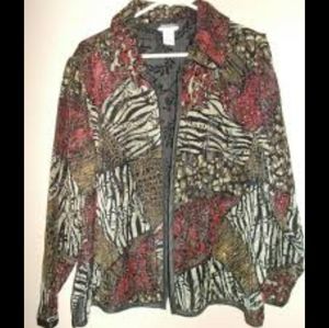 Leslie Fay Multicolor Abstract Blazer